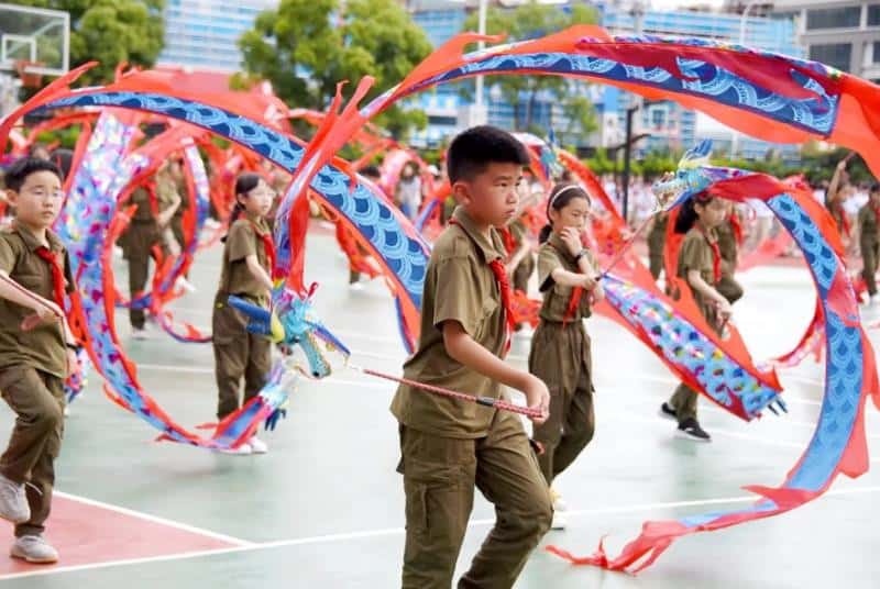 Kids Playing Dragon Ribbon